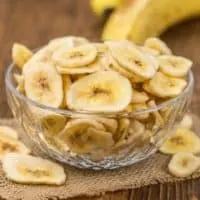 bowl of dehydrated banana chips
