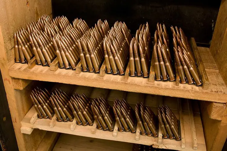 rifle ammo in storage