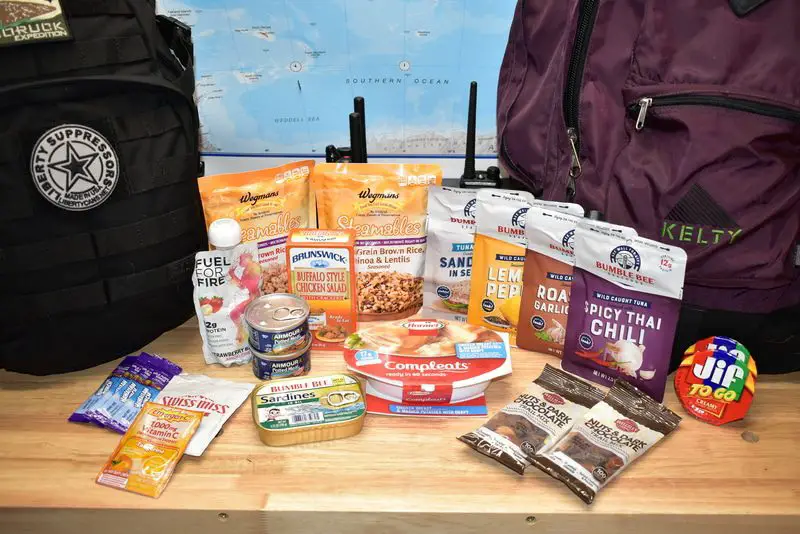 assortment of bug out bag foods