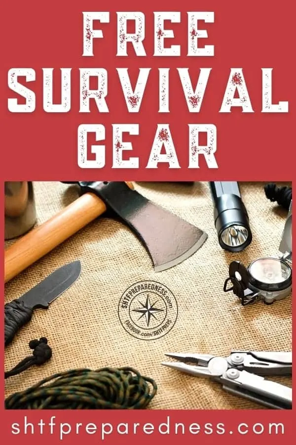 Free survival gear for beginners and advanced SHTF preppers: includes fire starters, bug out bag gear, EDC, self-defense, flashlights, and survival kits.