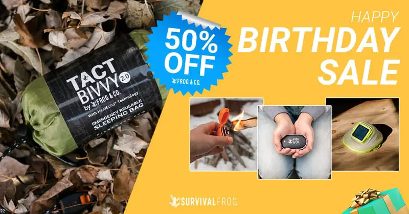 survival frog 50% off urodzinowa wyprzedaż