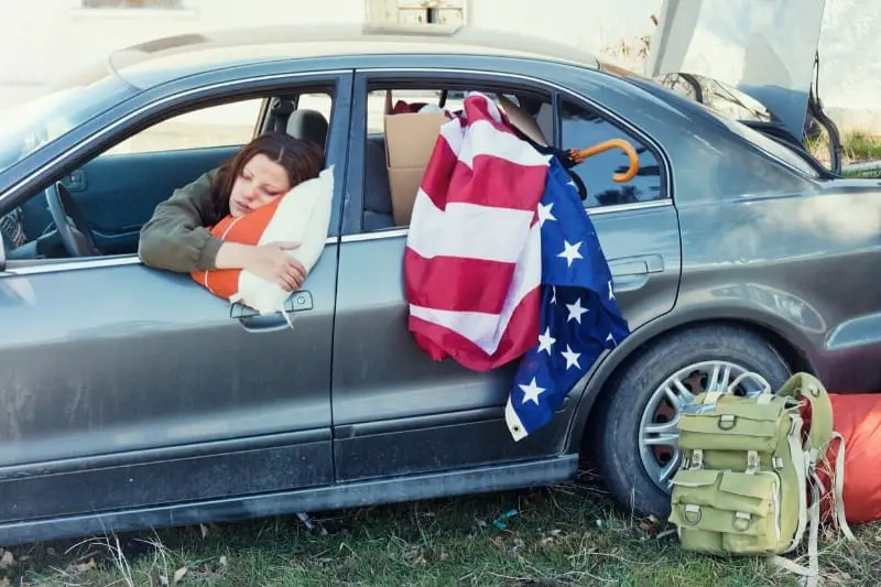 woman forced to live in her car