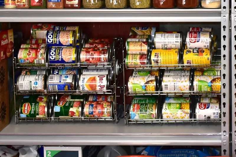 How to Build and Stock a Prepper Pantry 2 rotating canned storage rack