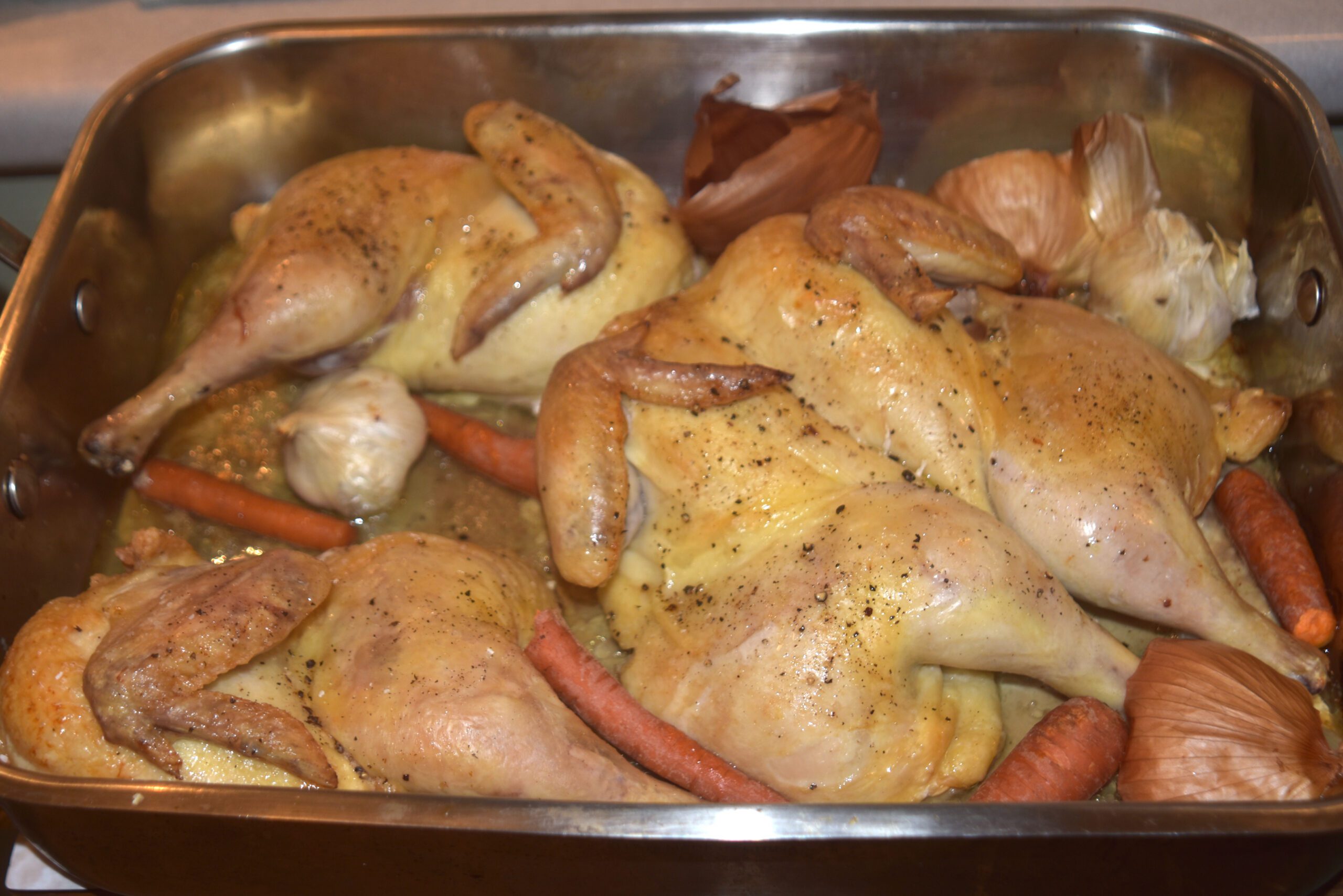 How To Pressure Can Chicken Stock (Recipe) 3 MIGrey 20220427 PressureCanningChickenStock RoastedChicken scaled