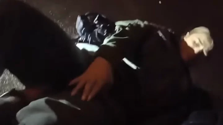 Dramatic bodycam video shows Las Vegas cop chase down suspect, gets shot and falls to the ground but she still manages to take out gunman