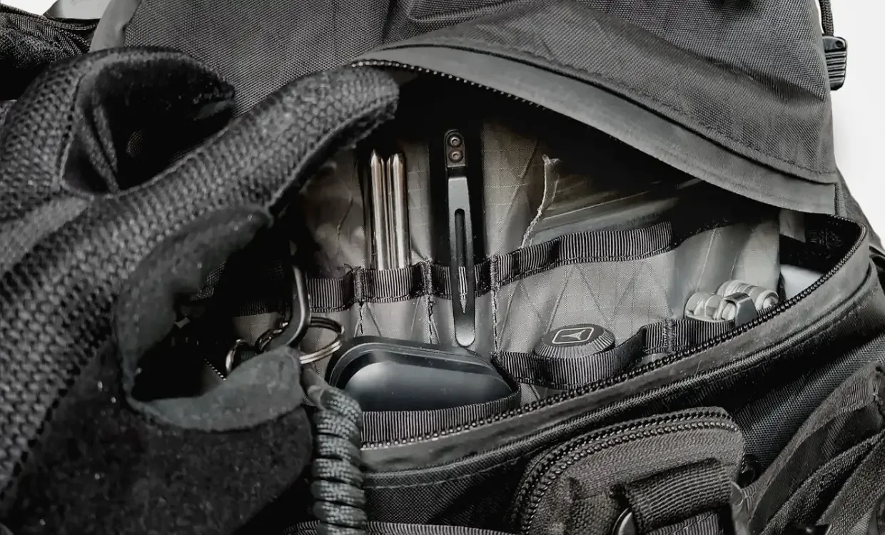Pens inside bag