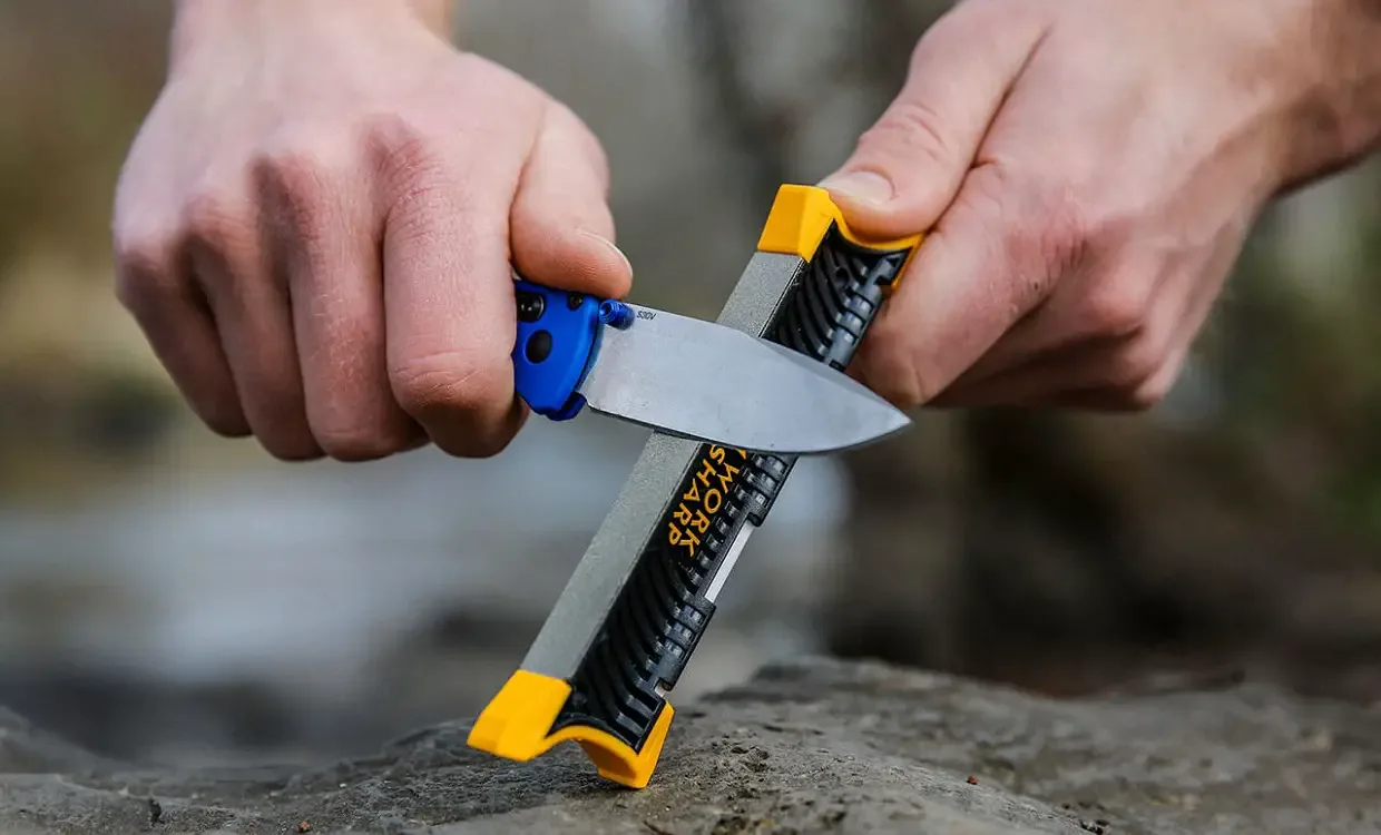 With light pressure on the knife repeat the process on both sides of the blade