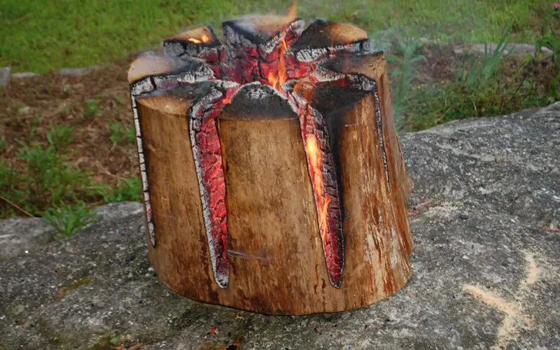 Swedish fire torch for camping