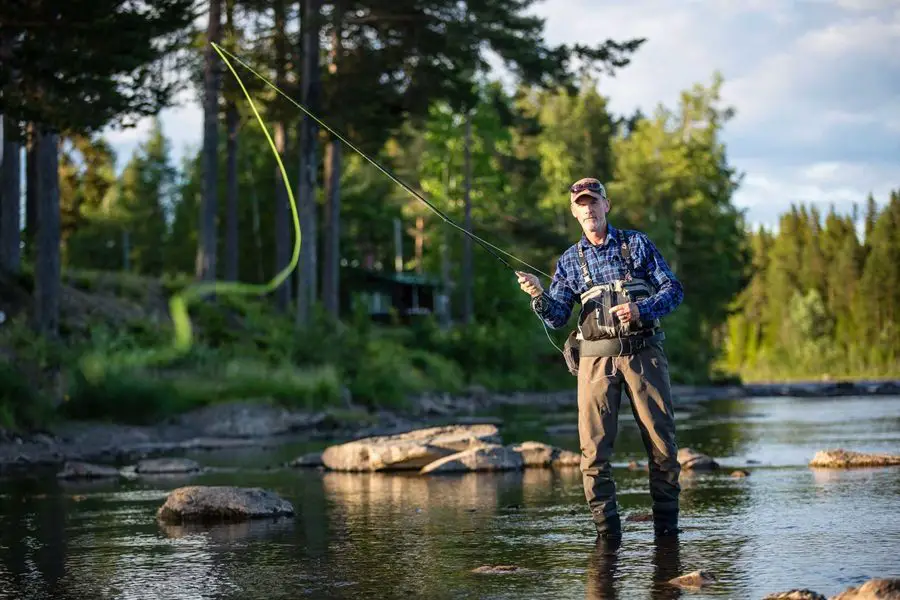 using wading bots on a fishing trip
