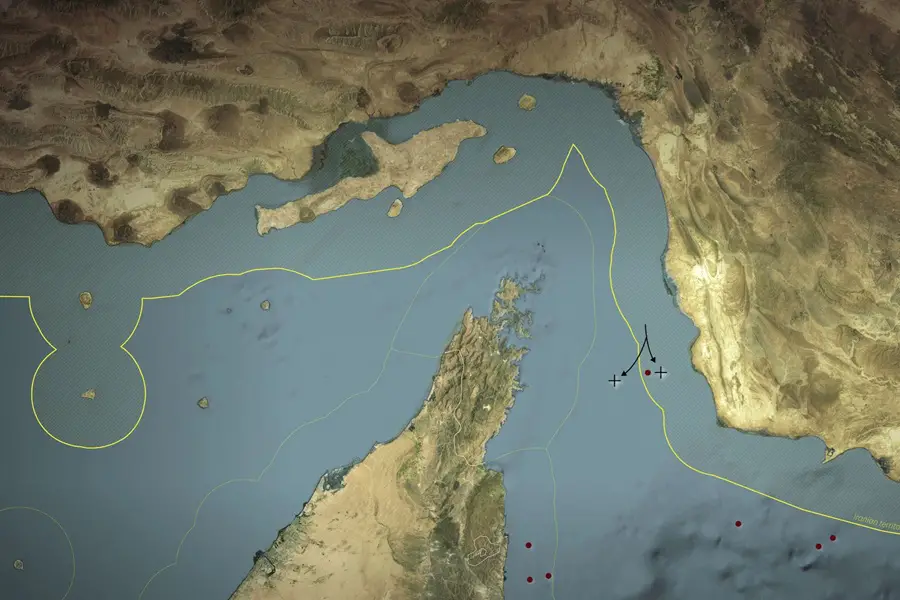 Strait of Hormuz on map