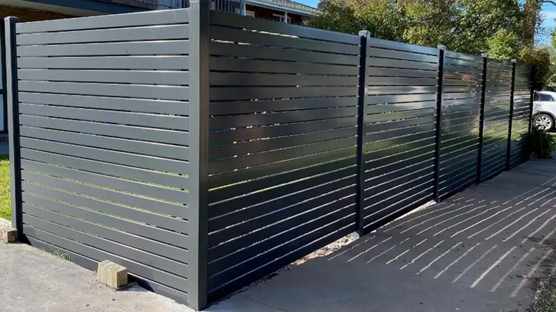 metal privacy panels fence idea