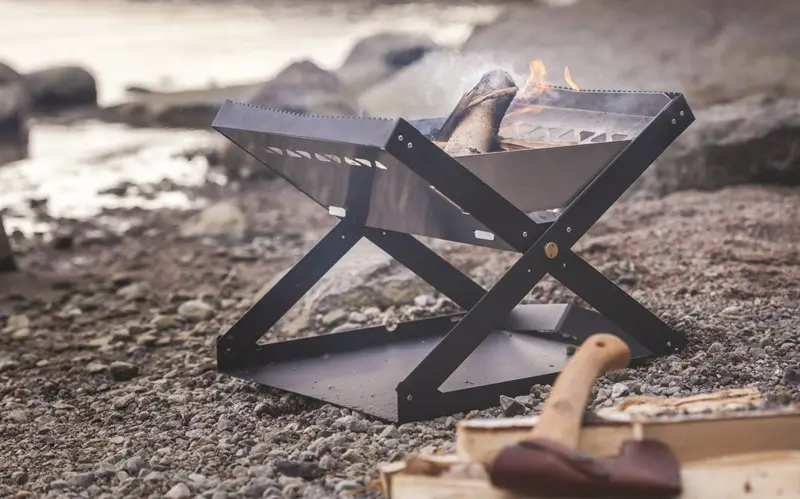camping with portable fire pit
