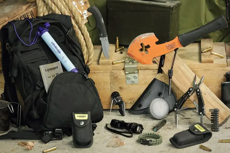 sorting prepping gear at home